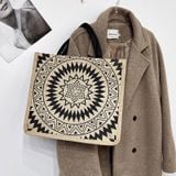 Túi Cói Họa Tiết Hình Trống Nút Bấm Mẫu NNJ018