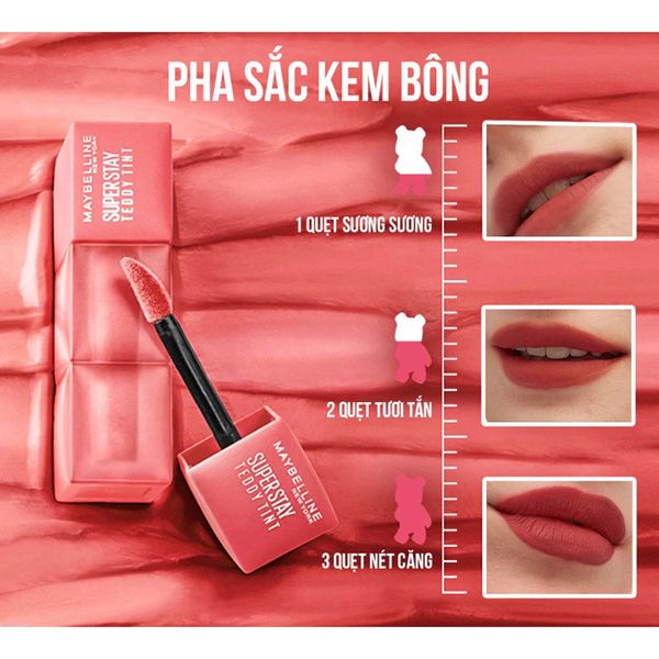 Son Kem Lì Maybelline Superstay Teddy Tint 5ml (Có 2 Màu Lựa Chọn)