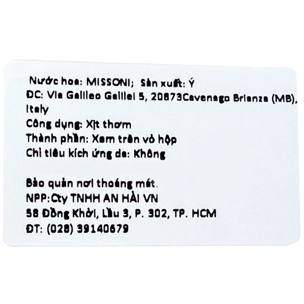 Bộ Quà Tặng Nước Hoa Missoni Pour Homme Edp 30ml - 100ml