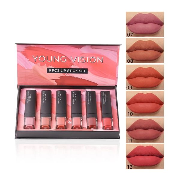 Set 6 Màu Son Thời Trang Nội Địa Trung Mẫu NDT182 Tặng Combo 5 Gói Khăn Giấy Ướt Neutrovis