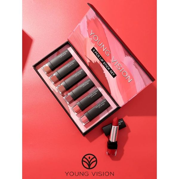 Set 6 Màu Son Thời Trang Nội Địa Trung Mẫu NDT182 Tặng Combo 5 Gói Khăn Giấy Ướt Neutrovis