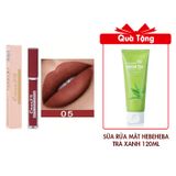 Son Dưỡng Ẩm Lâu Trôi Nội Địa Trung Màu Hoa Hồng Đỏ Mẫu NDT207 Tặng Sữa Rửa Mặt Chiết Xuất Trà Xanh Hebeheba 120ml