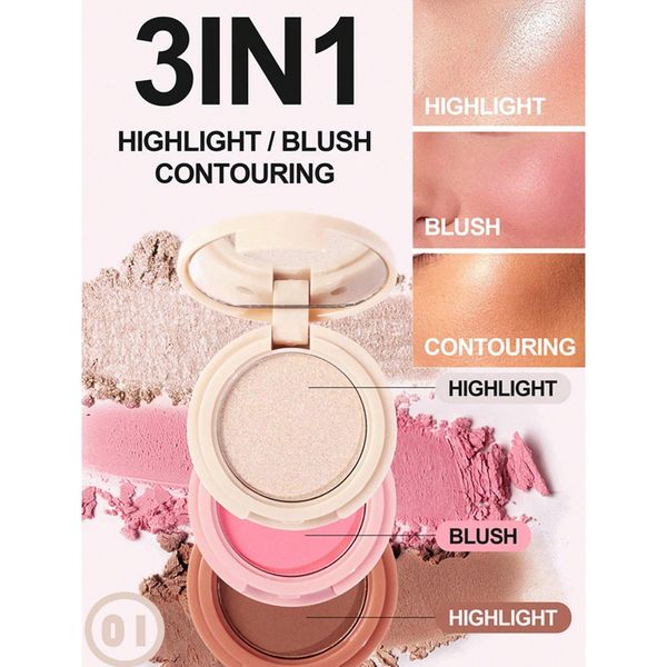 Phấn Má Hồng Trang Điểm Nội Địa Trung Màu Be Mẫu NDT220 Tặng 1 Thỏi Son Nhung Lì Nội Địa Trung