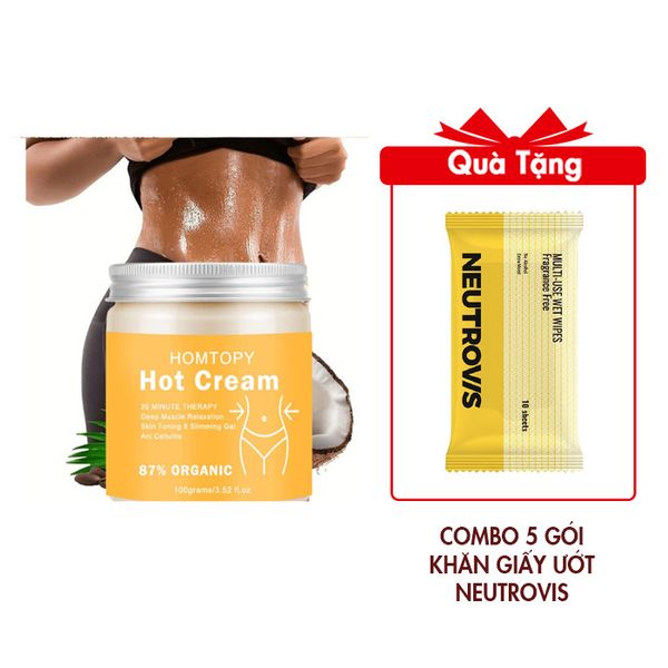 Gel Massge Giảm Béo, Dưỡng Ẩm Nội Địa Trung 100G Mã NDT271 Tặng Combo 5 Gói Khăn Giấy Ướt Neutrovis