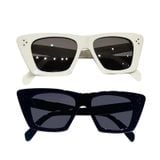 Combo 2 Kính Mắt Thời Trang Nữ Màu Trắng - Đen