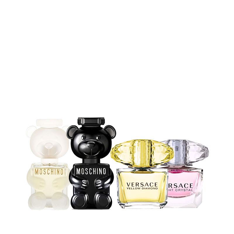 Combo 4 Nước Hoa Mini Versace Bright Crystal 5ml - Moschino Toy 2 EDP 5ml - Moschino Toy Boy EDP 5ml Và Versace Yellow Diamond 5ml