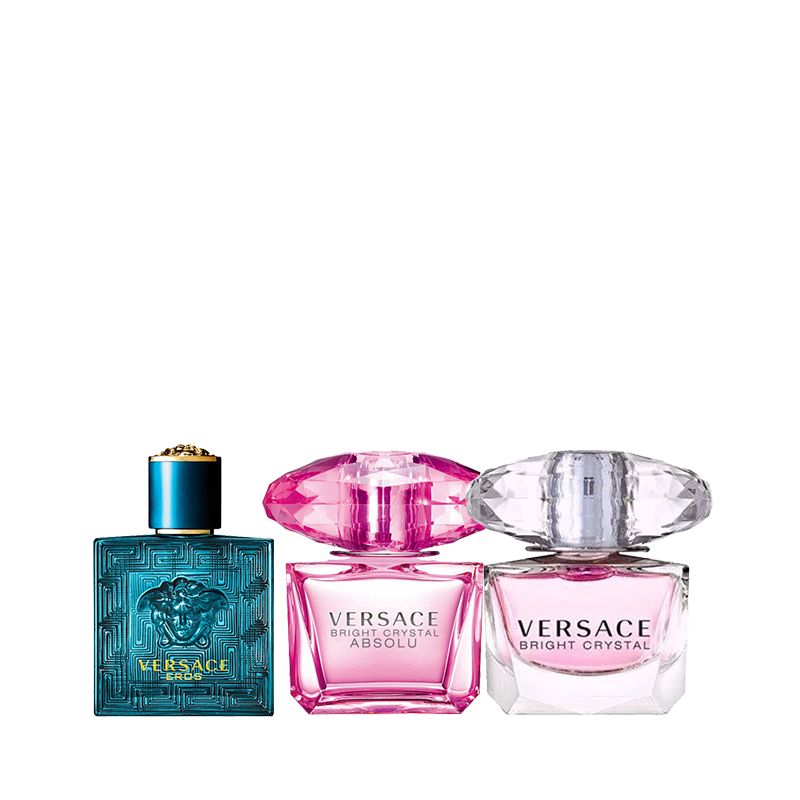 Combo 3 Nước Hoa Mini Versace Eros Edt 5ml - Versace Bright Crystal Edt 5ml Và Versace Absolu 5ml