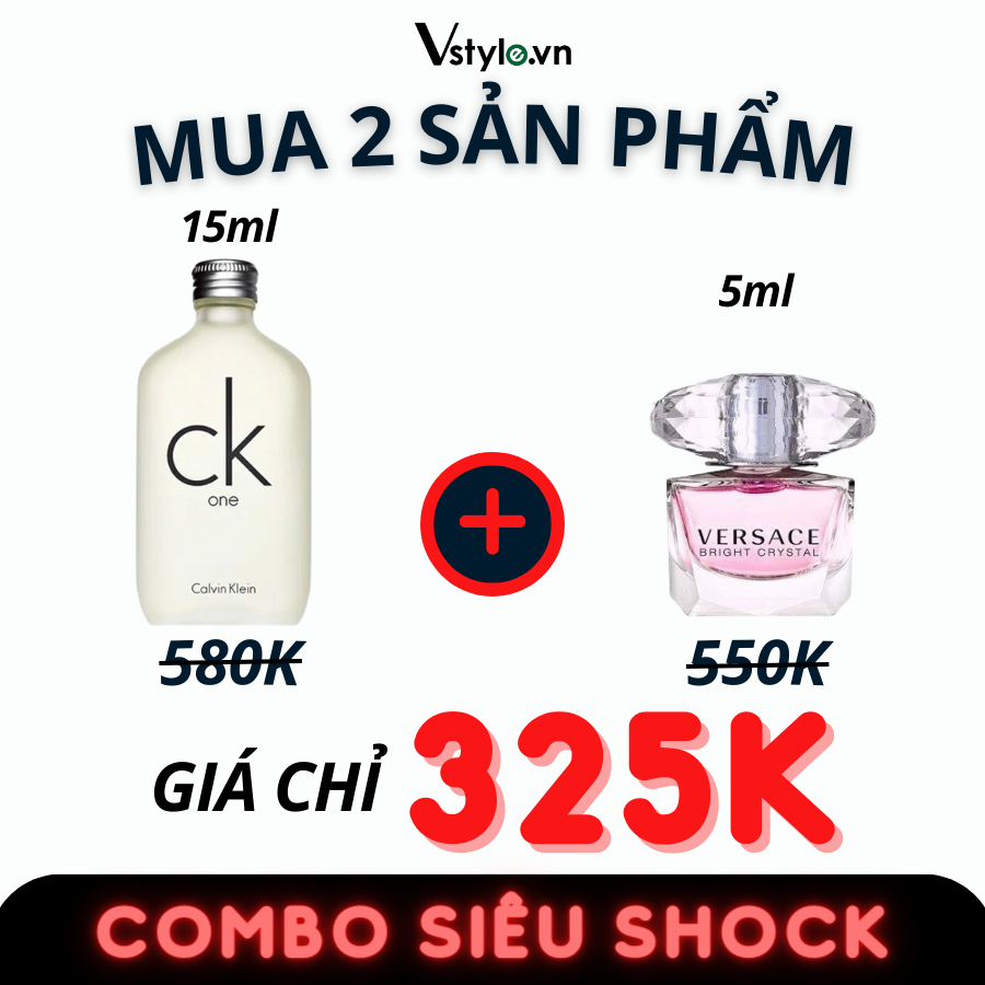 Combo Nước Hoa Mini Calvin Klein One Edt 15ml - Versace Bright Crystal 5ml