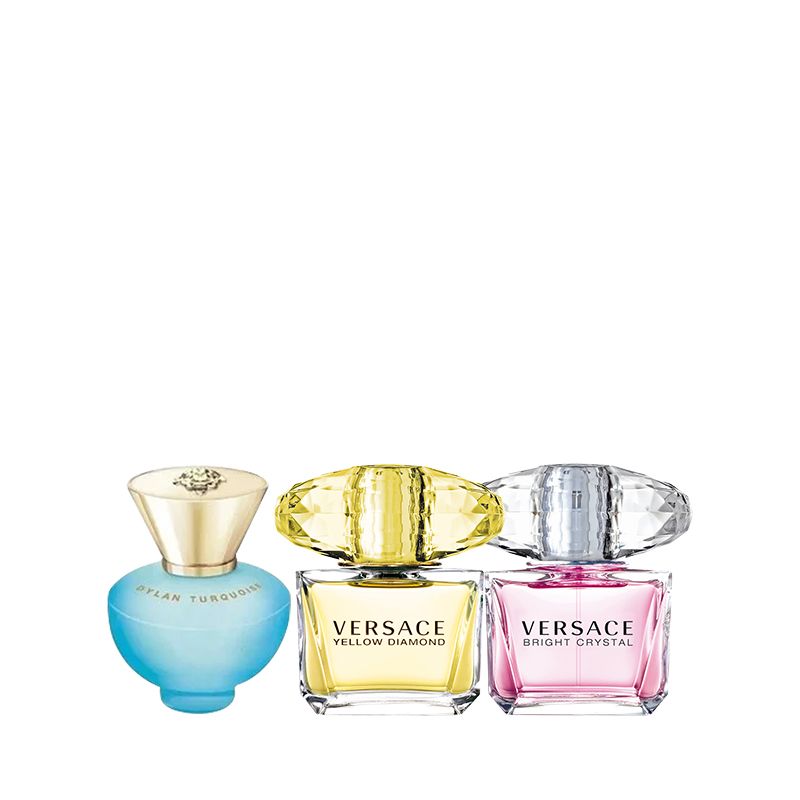 Combo 3 Nước Hoa Mini Versace Pour Femme Dylan Turquoise EDT 5ml - Versace Bright Crystal 5ml Và Versace Yellow Diamond 5ml