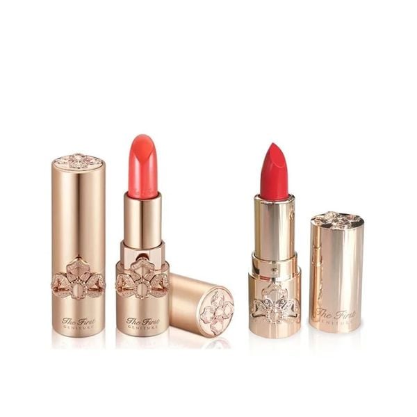 Combo Son Lì Dưỡng Ẩm Mini Cao Cấp Ohui The First Geniture Lipstick Minisize Màu Coral 2g Và Màu Red 2g