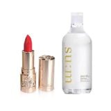 Combo Son Lì Dưỡng Ẩm Mini Cao Cấp Ohui The First Geniture Lipstick Minisize Màu Red 1.3g Và Nước Tẩy Trang Su:m37 Skin Saver Essential Pure Cleansing Water 100ml