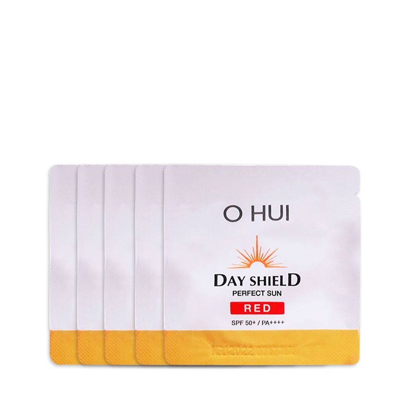 Combo 5 Kem Chống Nắng Ohui Day Shield Perfect Sun Red Cho Da Nhạy Cảm, Mẩn Đỏ SPF 50+/Pa+++ 1mlx5