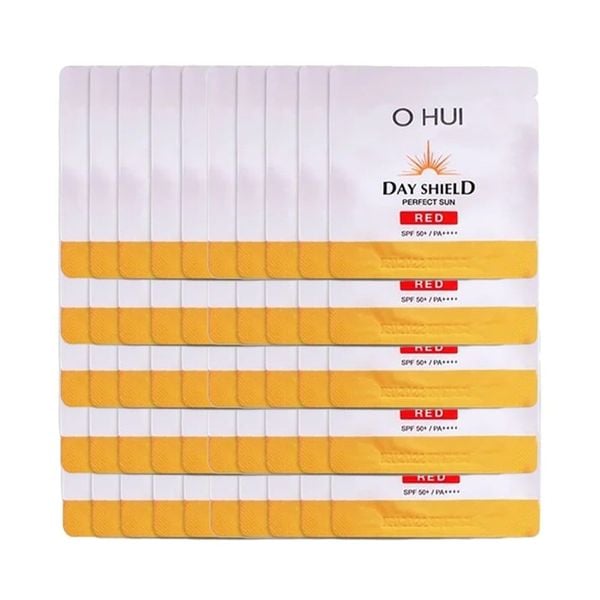 Combo 50 Kem Chống Nắng Ohui Day Shield Perfect Sun Red Cho Da Nhạy Cảm, Mẩn Đỏ SPF 50+/Pa+++ 1mlx50