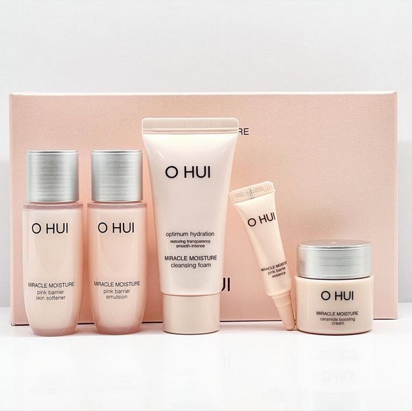 (HSD: 4/2026) Bộ 5 Món Dưỡng Ẩm Căng Mượt Da Ohui Miracle Moisture Pink Barrier 5pcs