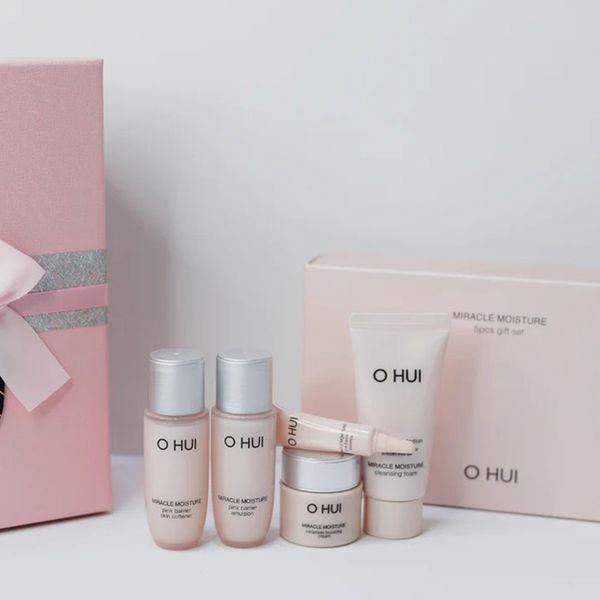 (HSD: 4/2026) Bộ 5 Món Dưỡng Ẩm Căng Mượt Da Ohui Miracle Moisture Pink Barrier 5pcs