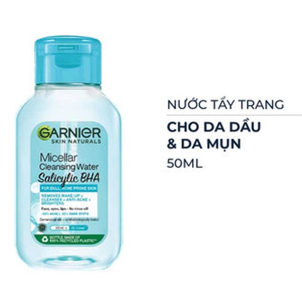 Nước Tẩy Trang Cho Da Dầu Mụn Micellar Water Garnier 50ml