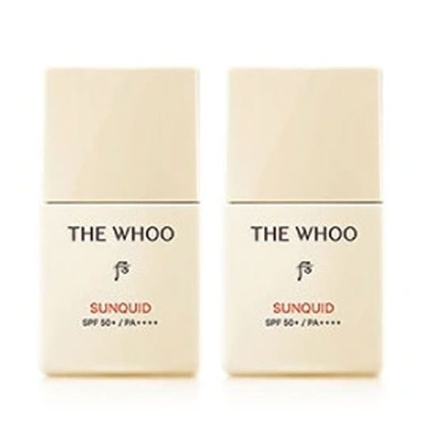Combo Kem Chống Nắng Chống Lão Hóa Whoo Gongjinhyang Sunquid UV Protective Lotion SPF 50+/PA++++ Mini 12mlx2 (Hàng tách set)
