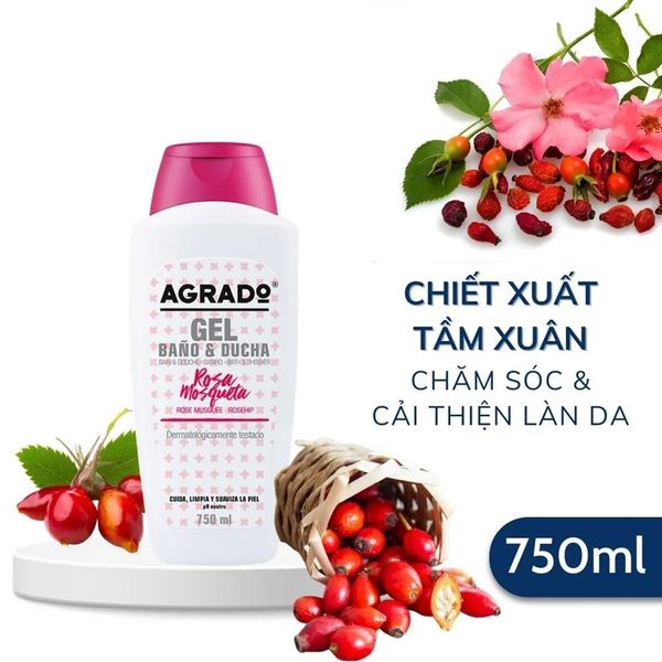 Sữa Tắm Chiết Xuất Tầm Xuân Agrado 750ml