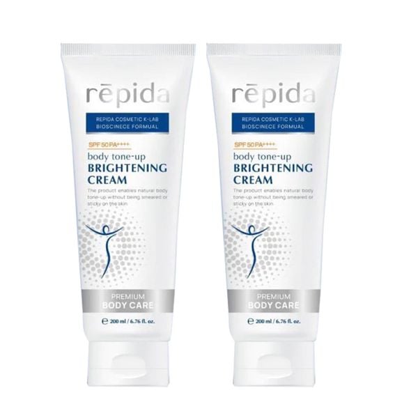(HSD: 5/2026) Combo 2 Kem Dưỡng Thể Nâng Tone Sáng Da Repida Cấp Ẩm, Phục Hồi, Bảo Vệ Da SPF 50+ PA++++ 200mlx2