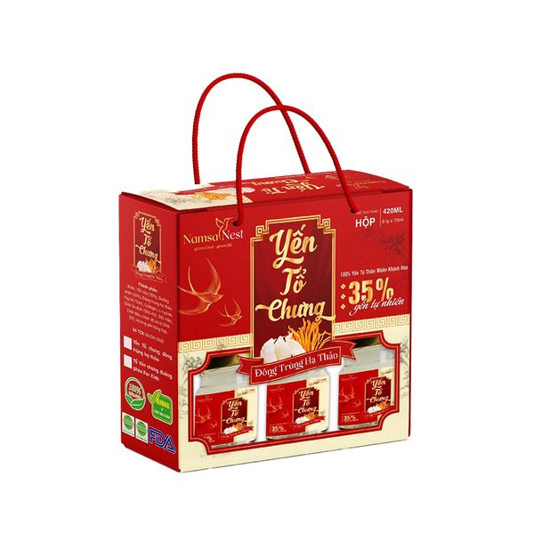 Yến Tổ Chưng Đông Trùng Hạ Thảo Namsa Nest - Hộp 6 lọ x 70ml