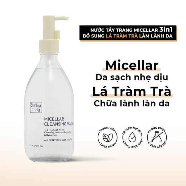 (HSD: 6/2026) Nước Tẩy Trang Shirley Curly Micellar Cleansing Water 300Ml