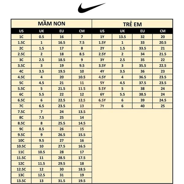nike air jordan gs size chart