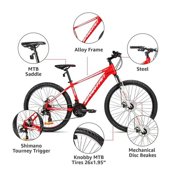 Xe Đạp Unisex Spartan 26inch Calibre Hardtail MTB - Flame Red SP-3176