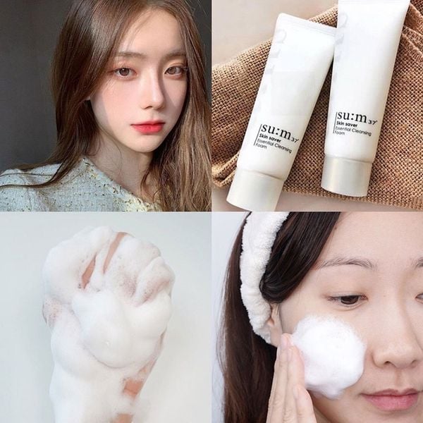 Sữa Rửa Mặt Su:m37 Skin Saver Essential Cleansing Foam 40ml (Hàng tách set)