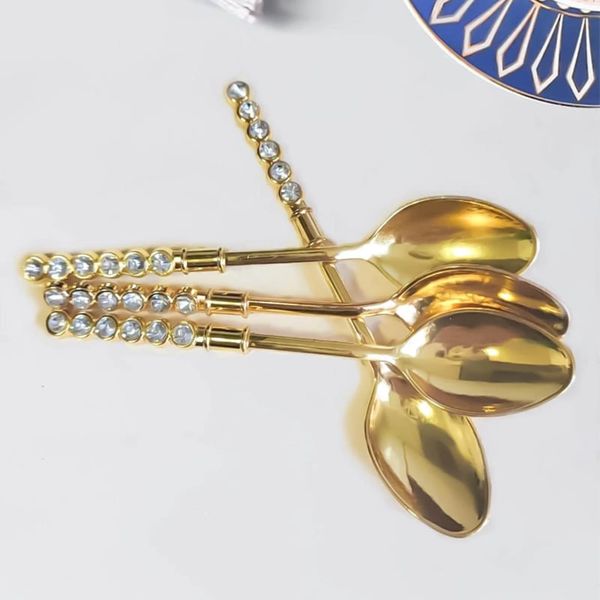 Set 4 Muỗng Pha Cà Phê Đính Đá Mẫu SUNH088