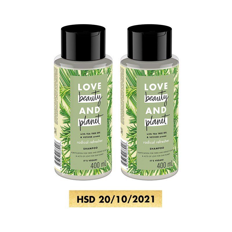 Combo Dầu Gội Xanh Lá Detox Cho Tóc Love Beauty - Planet 400mlx2