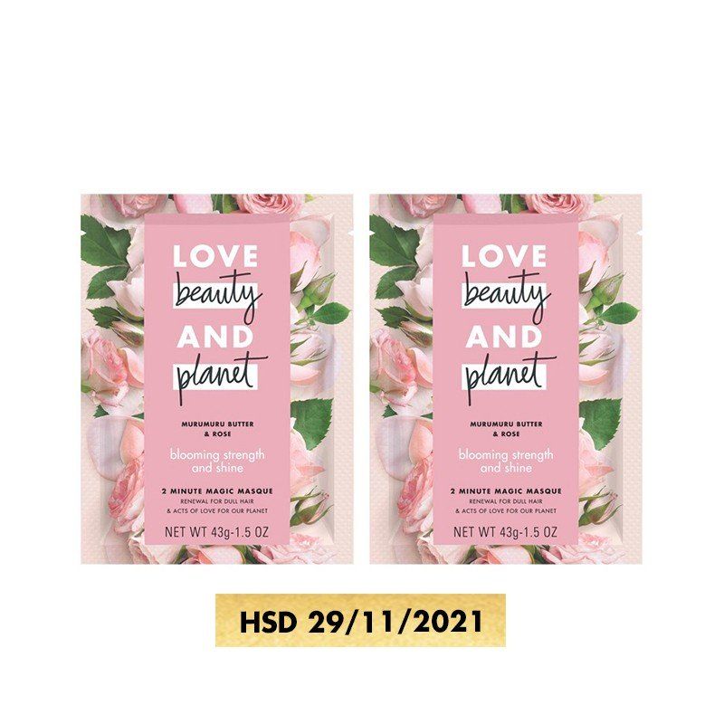 Combo Kem Ủ Tóc Love Beauty - Planet Blooming Strength And Shine 45mlx2