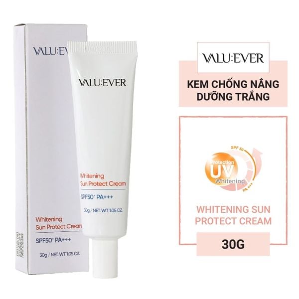 (HSD: 4/2026) Combo 2 Kem Chống Nắng VALU:EVER Whitening Sun Protect 30Gx2