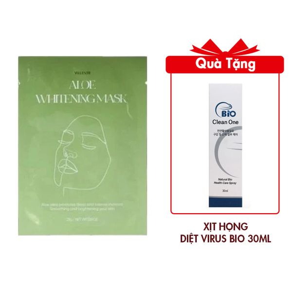 (HSD: 7/2025) Mặt Nạ Trắng Sáng Dưỡng Ẩm Da Lô Hội VALU:EVER Aloe Essense Mask Pack 23gram