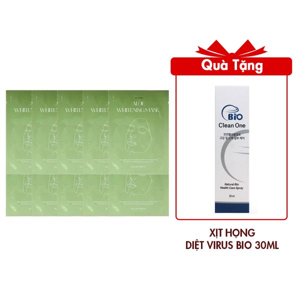 (HSD: 7/2025) Combo 10 Mặt Nạ Trắng Sáng Dưỡng Ẩm Da Lô Hội VALU:EVER Aloe Essense Mask Pack 23gramx10