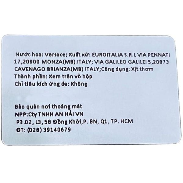 Nước Hoa Versace Pour Homme EDT 100ml (DEAL BOM TẤN 999K)