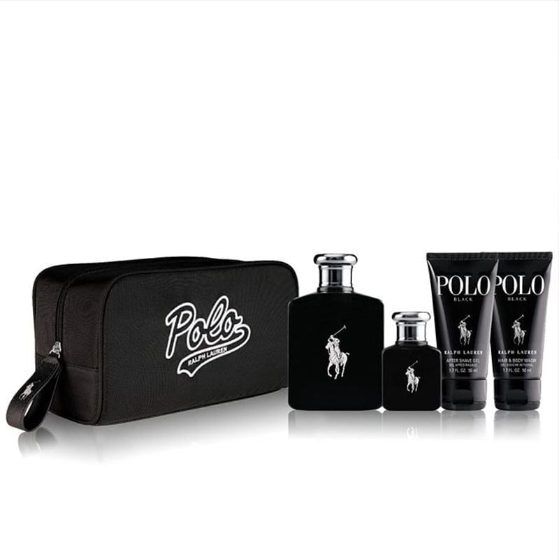 Bộ Quà Tặng Nước Hoa Nam Ralph Lauren Polo Black EDT Set Kèm Túi Nam