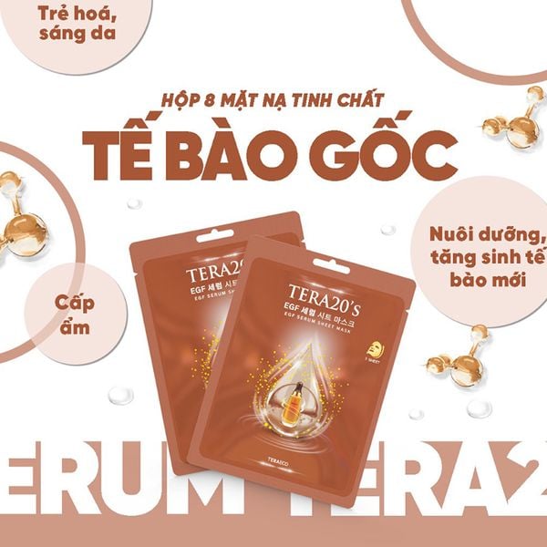 Hộp Mặt nạ Tinh chất Tế bào gốc TERA20's (hộp 8 miếng)