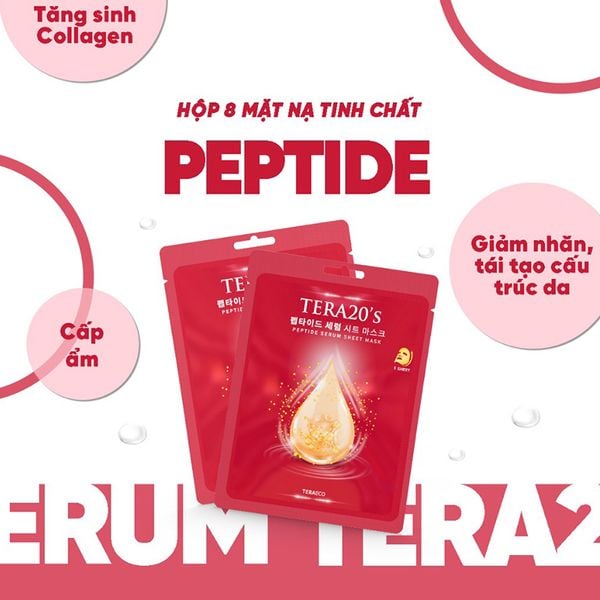Hộp Mặt Nạ Tinh Chất Peptide Tera20’S (Hộp 8 miếng)