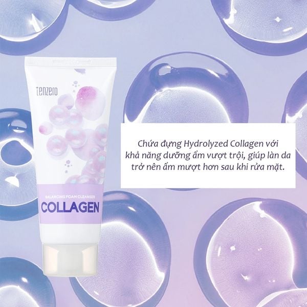 Combo 2 Sữa Rửa Mặt Tenzero Balancing Foam Cleanser Collagen 100mlx2