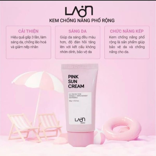 (HSD: 7/2026) Kem Chống Nắng Pink Sun Cream Laon 50g