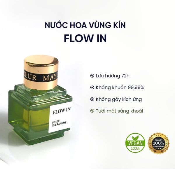 (HSD: 12/2026) Nước Hoa Vùng Kín Mayl'Odeur FLOW IN ( Xanh lá cây) 7ml