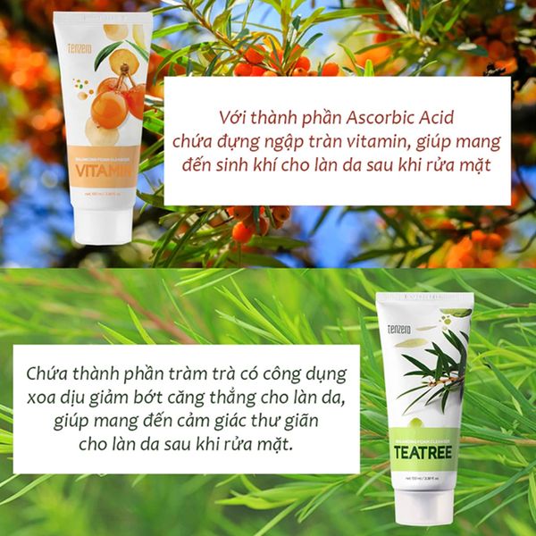 Combo 2 Sữa Rửa Mặt Tenzero Balancing Foam Cleanser Vitamin 100mlx2