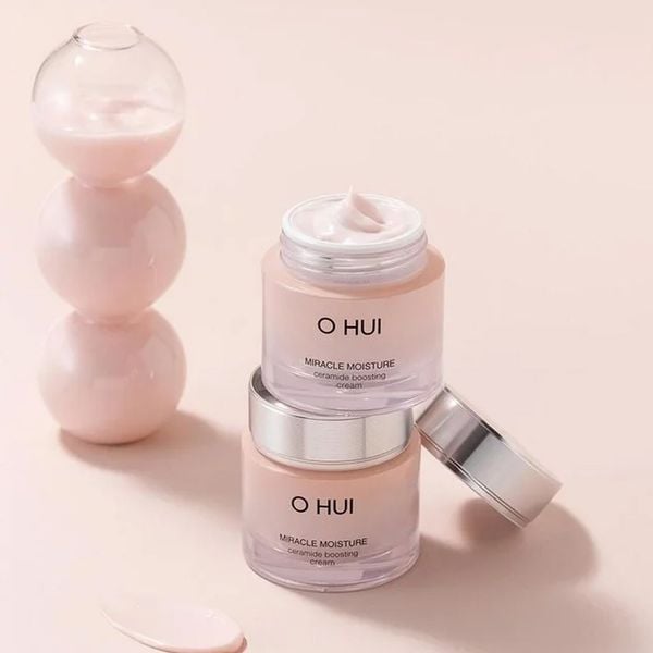 Full Size Kem Dưỡng Ohui Hồng Miracle Moisture Ceramide Boosting Cream Cấp Ẩm Cho Da 60ml (Hàng tách set)
