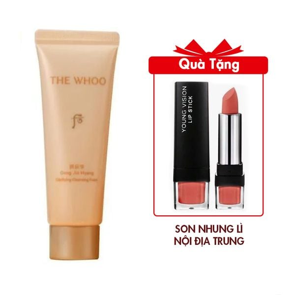 Sữa Rửa Mặt Dịu Nhẹ The History Of Whoo Gongjinhyang Facial Cleansing Foam 40ml Tặng Son Nhung Lì Nội Địa Trung Màu Cam Cháy Mẫu NDT064