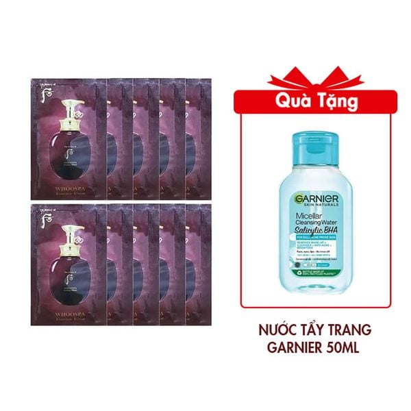 (HSD: 9/2025) Combo 10 Gói Dầu Xả Thảo Dược Whoo Spa Essence Rinse 8mlx10 Tặng Nước Tẩy Trang Cho Da Dầu Mụn Micellar Water Garnier 50ml
