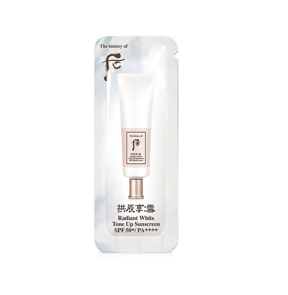 Kem Chống Nắng Nâng Tone Dưỡng Trắng Whoo Radiant White Tone Up Sunscreen SPF 50+/ PA++++ 1ml