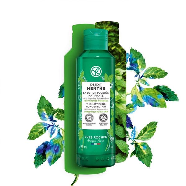 Lotion Dành Cho Da Dầu Và Mụn Yves Rocher Pure Menthe The Mattifying Powder Lotion 150ml