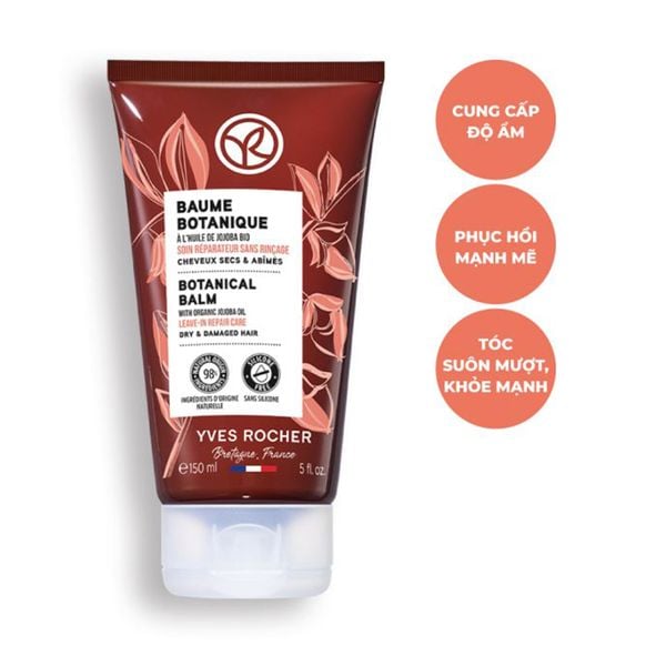 (HSD: 3/2027) Sáp Dưỡng Phục Hồi Tóc Hư Tổn Yves Rocher Repair Botanical Balm With Organic Jojoba Oil Tube 150ml