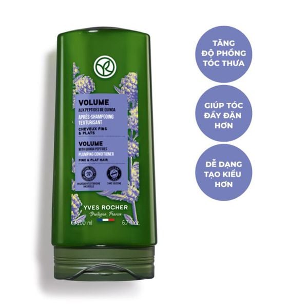 (HSD: 2/2027) Dầu Xả Làm Phồng Tóc Yves Rocher Volume Plumping Shampoo Sulfate Free 300ml