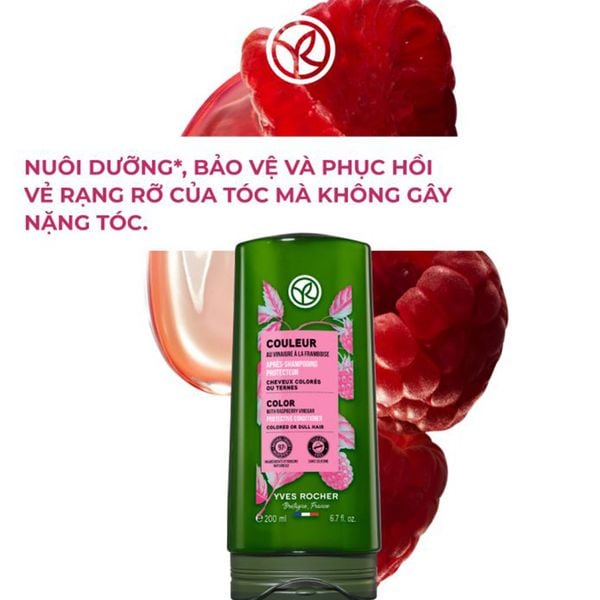 (HSD: 3/2027) Dầu Xả Giữ Màu Cho Tóc Nhuộm Và Giúp Tóc Bóng Mượt Yves Rocher Shine Protective Conditioner 200ml